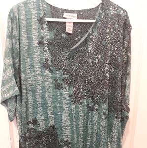EUC Catherine's filigree design/bejeweled tee